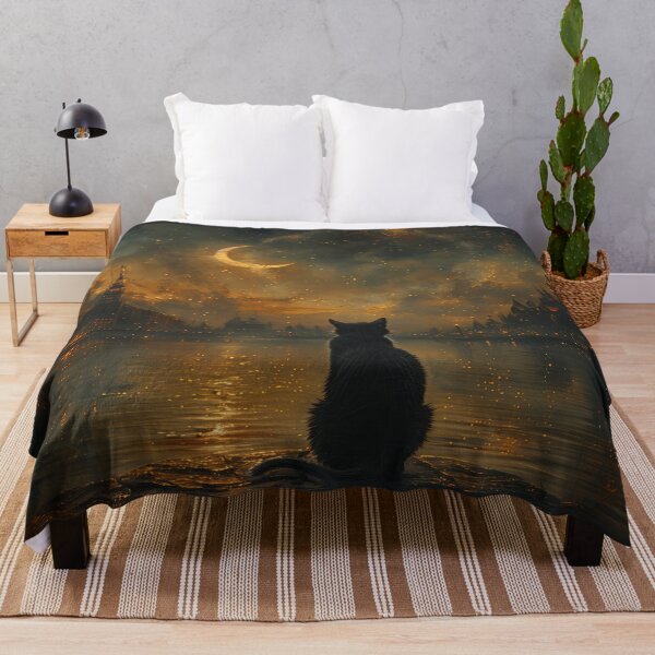 Item preview, Cat Guardian of the Night – Golden Horizon designed and sold by Erika Kaisersot.