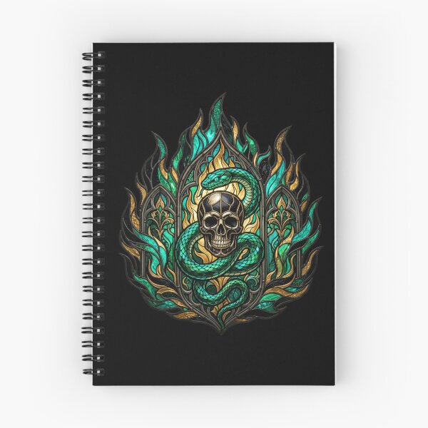 Item preview, Gothic Golden Flames Skull and Serpent designed and sold by David Mateo ArtWorks.