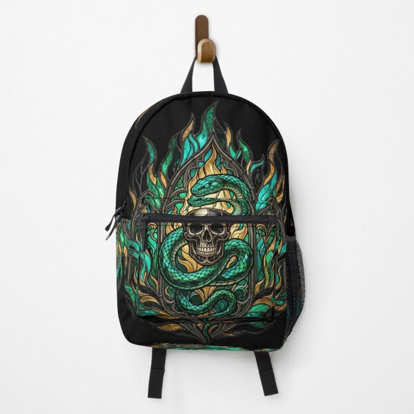 Item preview, Gothic Golden Flames Skull and Serpent designed and sold by David Mateo ArtWorks.