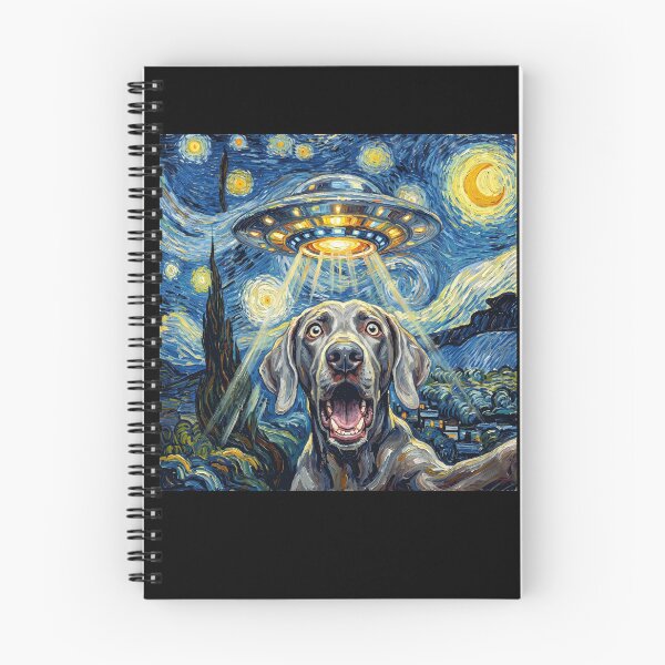 Item preview, Weimaraner Starry Night UFO Van Gogh Art Dog Selfie Lover designed and sold by Kimberley King Art  King Art.