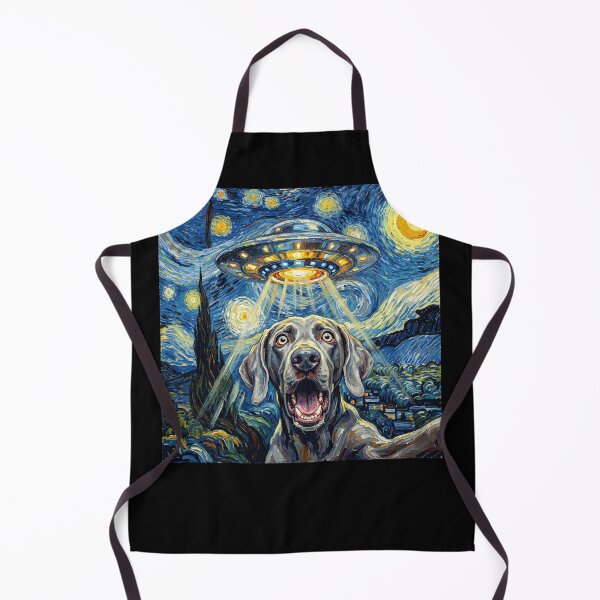 Item preview, Weimaraner Starry Night UFO Van Gogh Art Dog Selfie Lover designed and sold by Kimberley King Art King Art.