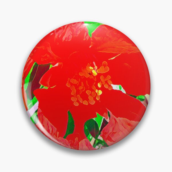Item preview, Abstract Impressionist Red Pomegranate Flower Digital Illustration designed and sold by BalkanBloom.
