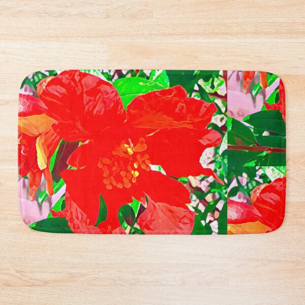 Item preview, Abstract Impressionist Red Pomegranate Flower Digital Illustration designed and sold by BalkanBloom.