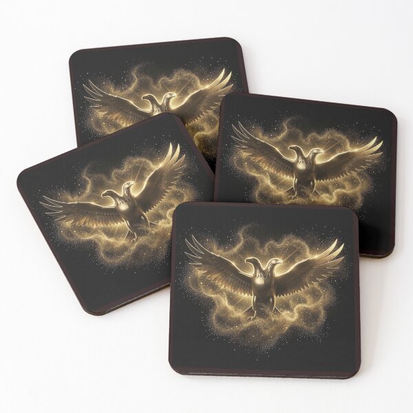 Item preview, Majestic Illyrian Eagle Emerging from Golden Stardust Canvas designed and sold by TaBogroupsRed.