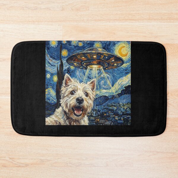Item preview, West Highland White Terrier Starry Night UFO Van Gogh Art Dog Selfie Lover designed and sold by Kimberley King Art  King Art.