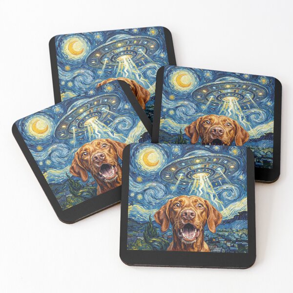 Item preview, Vizsla Starry Night UFO Van Gogh Art Dog Selfie Lover designed and sold by Kimberley King Art  King Art.