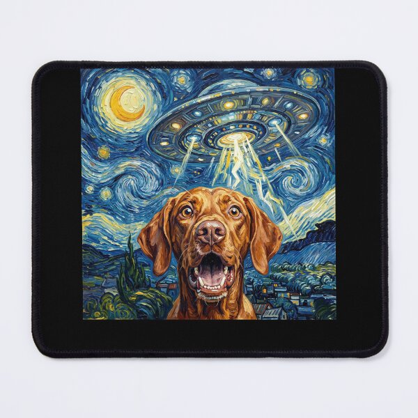 Item preview, Vizsla Starry Night UFO Van Gogh Art Dog Selfie Lover designed and sold by Kimberley King Art King Art.