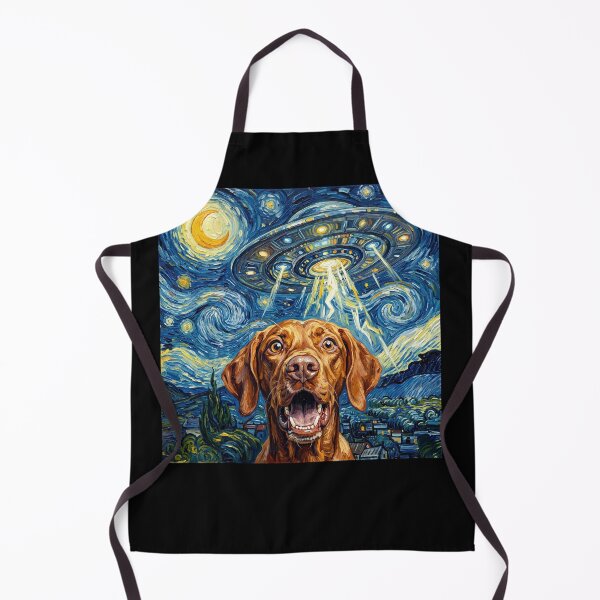 Item preview, Vizsla Starry Night UFO Van Gogh Art Dog Selfie Lover designed and sold by Kimberley King Art King Art.