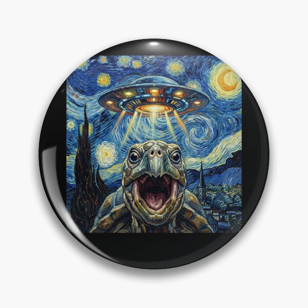 Item preview, Tortoise Starry Night UFO Van Gogh Art Animal Selfie Lover designed and sold by Kimberley King Art  King Art.