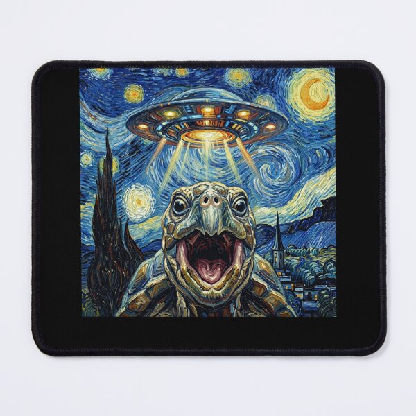 Item preview, Tortoise Starry Night UFO Van Gogh Art Animal Selfie Lover designed and sold by Kimberley King Art  King Art.