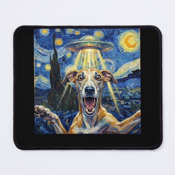 Item preview, Whippet Starry Night UFO Van Gogh Art Dog Selfie Lover designed and sold by Kimberley King Art  King Art.