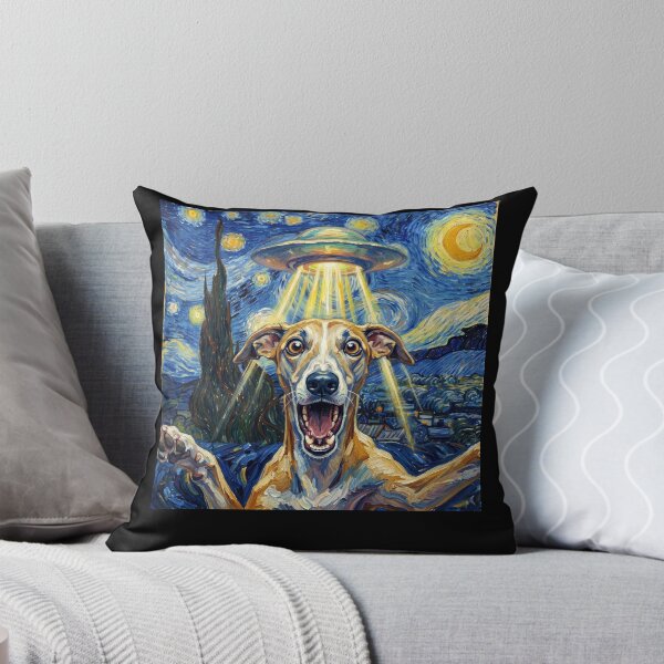Item preview, Whippet Starry Night UFO Van Gogh Art Dog Selfie Lover designed and sold by Kimberley King Art  King Art.