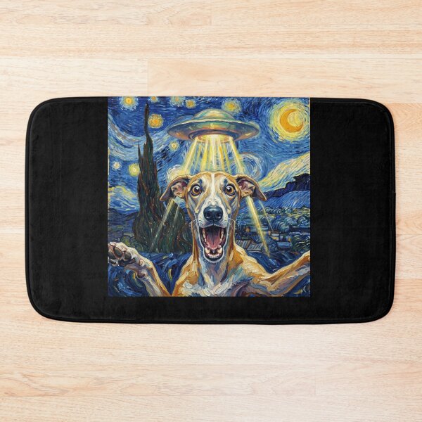 Item preview, Whippet Starry Night UFO Van Gogh Art Dog Selfie Lover designed and sold by Kimberley King Art  King Art.