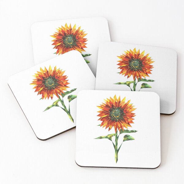 Item preview, Geometric Sunflower Art - Low Poly Floral Design designed and sold by STATIC SOUL.