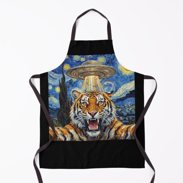 Item preview, Tiger Starry Night UFO Van Gogh Art Animal Selfie Lover designed and sold by Kimberley King Art King Art.