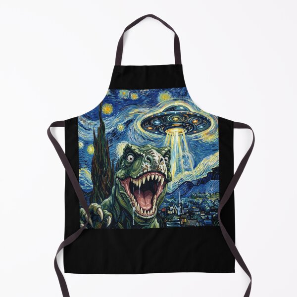 Item preview, T Rex Dinosaur Starry Night UFO Van Gogh Art Animal Selfie Lover designed and sold by Kimberley King Art King Art.