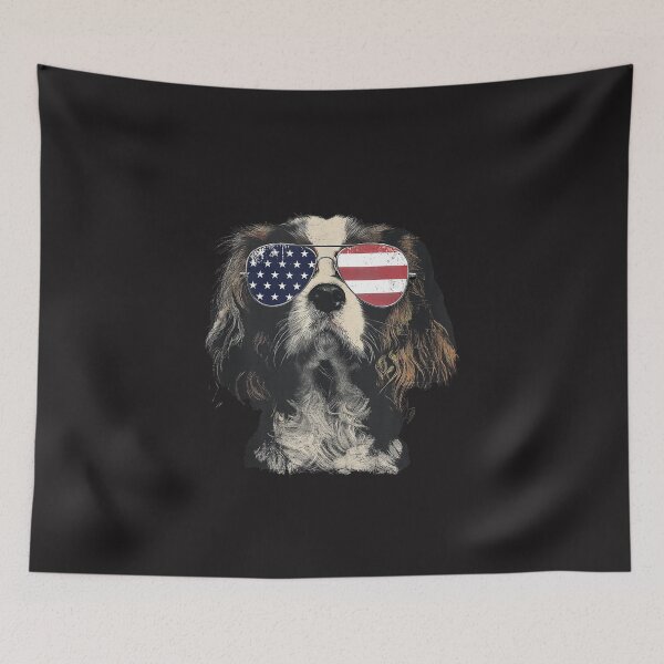 Item preview, Cavalier King Charles Spaniel Patriotic Dog American Flag 4th of July designed and sold by kiralynstration.