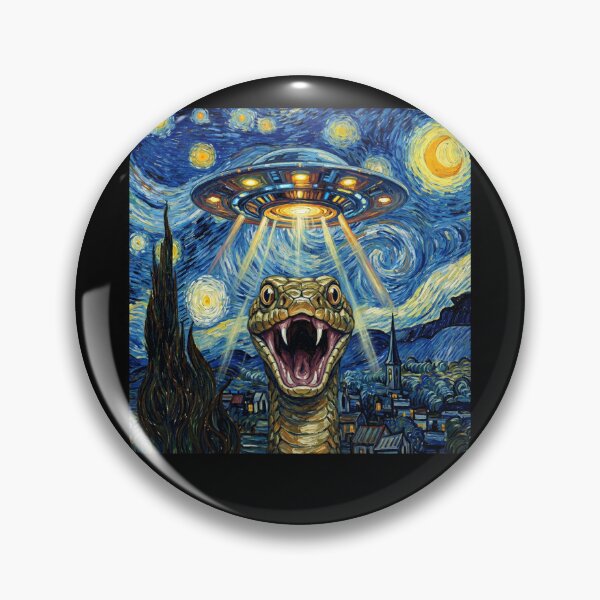 Item preview, Snake Starry Night UFO Van Gogh Art Animal Selfie Lover designed and sold by Kimberley King Art  King Art.