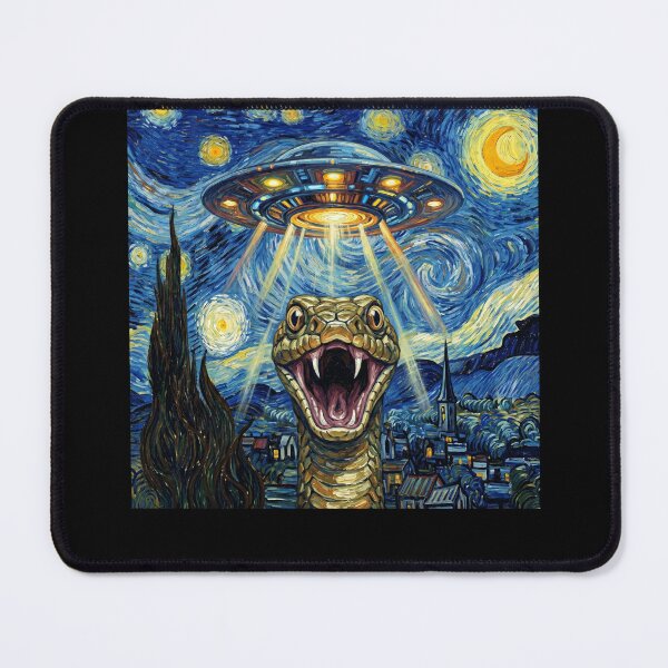 Item preview, Snake Starry Night UFO Van Gogh Art Animal Selfie Lover designed and sold by Kimberley King Art King Art.