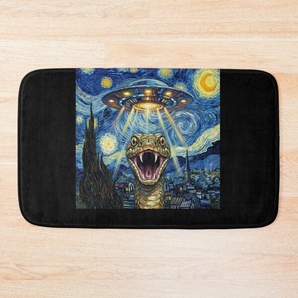 Item preview, Snake Starry Night UFO Van Gogh Art Animal Selfie Lover designed and sold by Kimberley King Art  King Art.