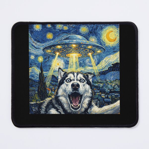 Item preview, Siberian Husky Starry Night UFO Van Gogh Art Dog Selfie Lover designed and sold by Kimberley King Art  King Art.