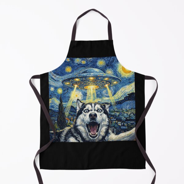Item preview, Siberian Husky Starry Night UFO Van Gogh Art Dog Selfie Lover designed and sold by Kimberley King Art King Art.