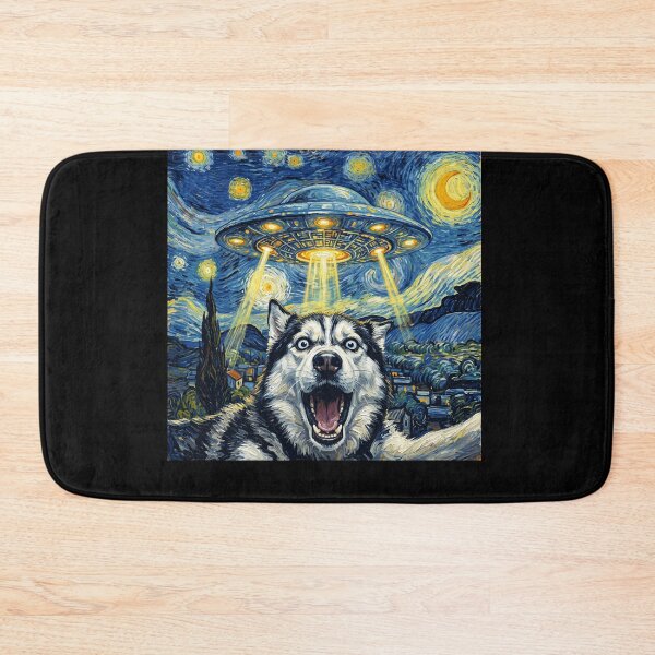 Item preview, Siberian Husky Starry Night UFO Van Gogh Art Dog Selfie Lover designed and sold by Kimberley King Art  King Art.