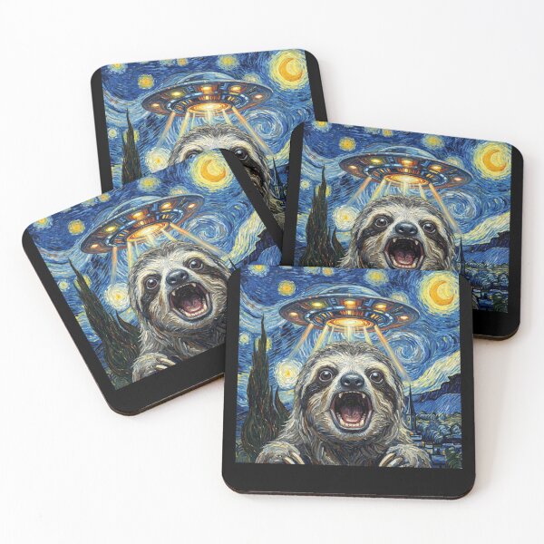 Item preview, Perezoso Noche estrellada OVNI Van Gogh Arte Animal Selfie Amante designed and sold by Kimberley King Art  King Art.