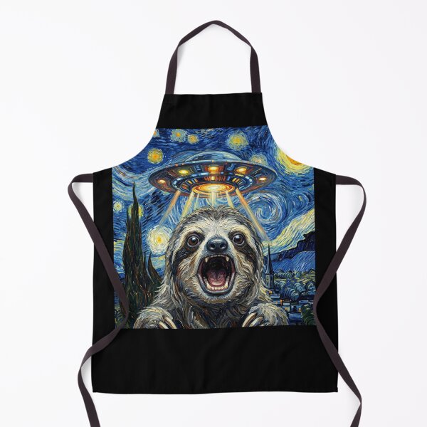 Item preview, Sloth Starry Night UFO Van Gogh Art Animal Selfie Lover designed and sold by Kimberley King Art King Art.