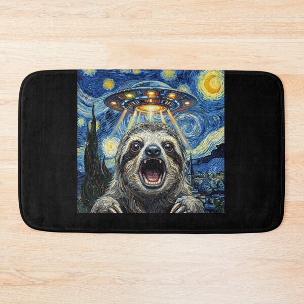 Item preview, Sloth Starry Night UFO Van Gogh Art Animal Selfie Lover designed and sold by Kimberley King Art  King Art.