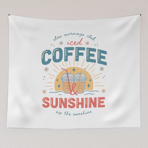 Item preview, Iced coffee and sun - Coffee and sunshine - Coffee lover -  Trendy summer - Summer graphic - Sunshine Vacation - Summer vibes - Summer travel - Iced coffee season designed and sold by JansenGS.