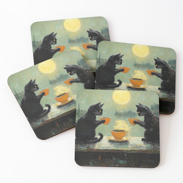 Item preview, Two Cats Evening Tea designed and sold by Erika Kaisersot.