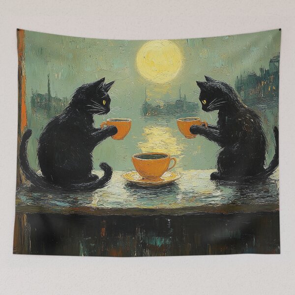 Item preview, Two Cats Evening Tea designed and sold by Erika Kaisersot.