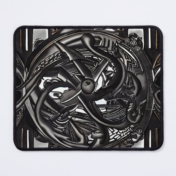 Item preview, Dark Dragon Wheel Labyrinth Skull Surreal Abstract Art designed and sold by YugenWorkshop.