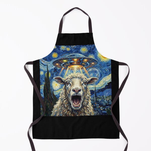 Item preview, Sheep Starry Night UFO Van Gogh Art Animal Selfie Lover designed and sold by Kimberley King Art King Art.