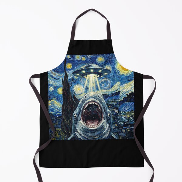 Item preview, Shark Starry Night UFO Van Gogh Art Animal Selfie Lover designed and sold by Kimberley King Art King Art.
