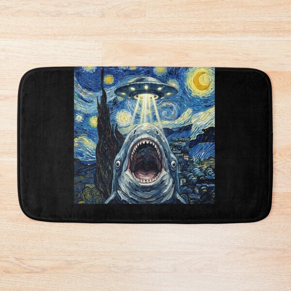 Item preview, Shark Starry Night UFO Van Gogh Art Animal Selfie Lover designed and sold by Kimberley King Art  King Art.