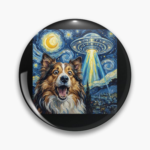 Item preview, Shetland Sheepdog Starry Night UFO Van Gogh Art Dog Selfie Lover designed and sold by Kimberley King Art  King Art.