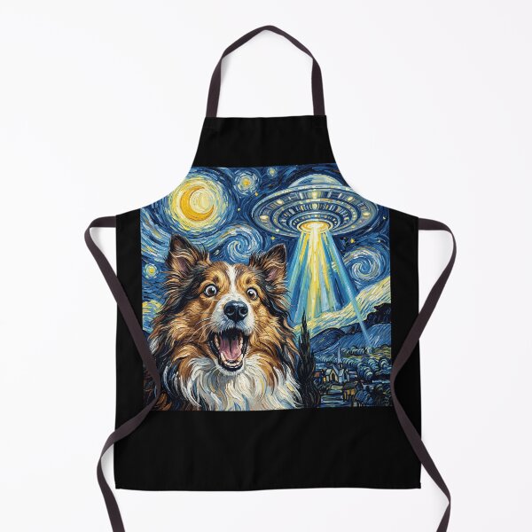 Item preview, Shetland Sheepdog Starry Night UFO Van Gogh Art Dog Selfie Lover designed and sold by Kimberley King Art King Art.