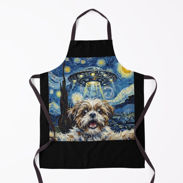 Item preview, Shih Tzu Starry Night UFO Van Gogh Art Dog Selfie Lover designed and sold by Kimberley King Art King Art.