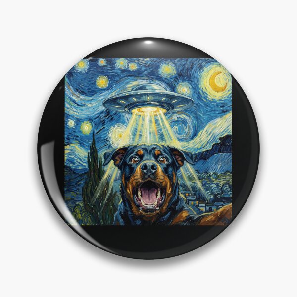 Item preview, Rottweiler Starry Night UFO Van Gogh Art Dog Selfie Lover designed and sold by Kimberley King Art  King Art.