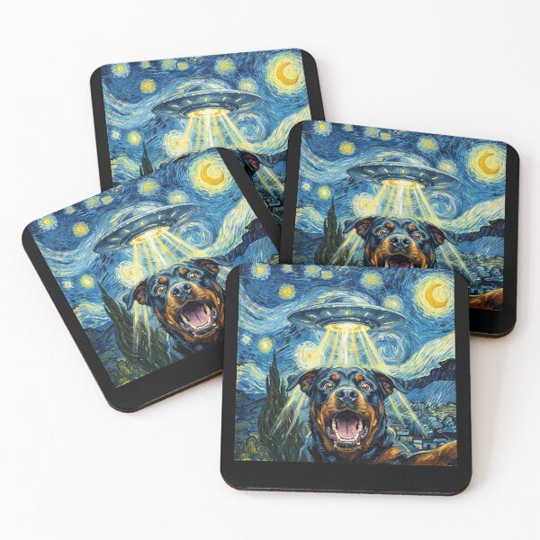 Item preview, Rottweiler Starry Night UFO Van Gogh Art Dog Selfie Lover designed and sold by Kimberley King Art  King Art.