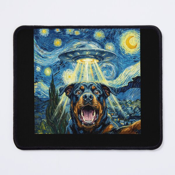 Item preview, Rottweiler Starry Night UFO Van Gogh Art Dog Selfie Lover designed and sold by Kimberley King Art  King Art.