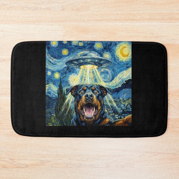 Item preview, Rottweiler Starry Night UFO Van Gogh Art Dog Selfie Lover designed and sold by Kimberley King Art  King Art.