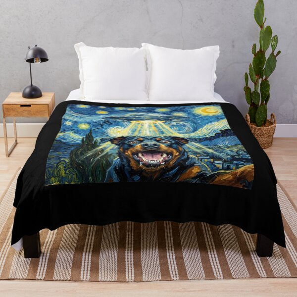 Item preview, Rottweiler Starry Night UFO Van Gogh Art Dog Selfie Lover designed and sold by Kimberley King Art King Art.
