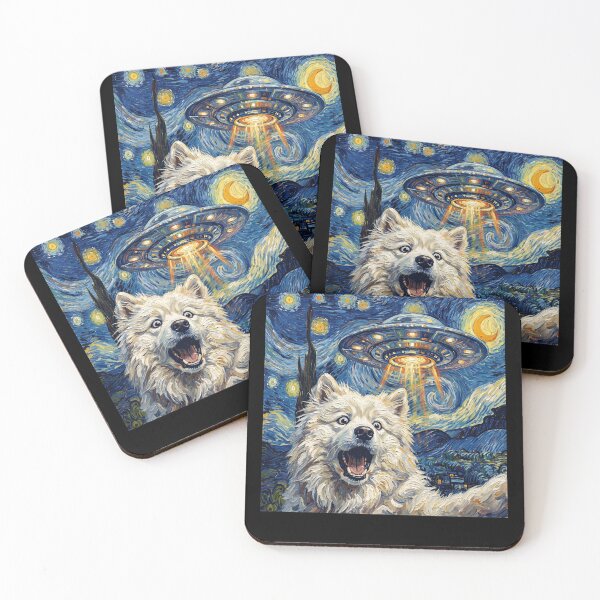 Item preview, Samoyed Starry Night UFO Van Gogh Art Dog Selfie Lover designed and sold by Kimberley King Art  King Art.