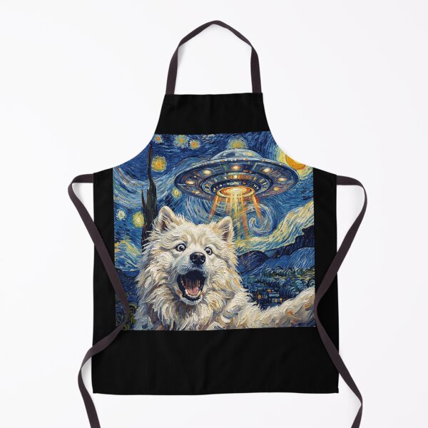 Item preview, Samoyed Starry Night UFO Van Gogh Art Dog Selfie Lover designed and sold by Kimberley King Art King Art.