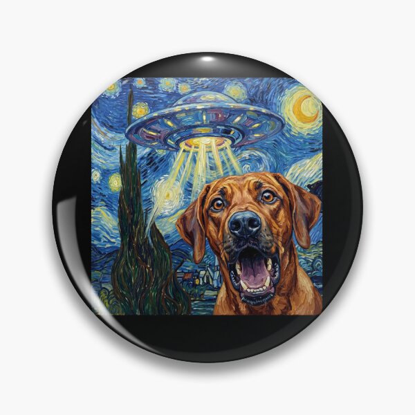 Item preview, Rhodesian Ridgeback Starry Night UFO Van Gogh Art Dog Selfie Lover designed and sold by Kimberley King Art  King Art.