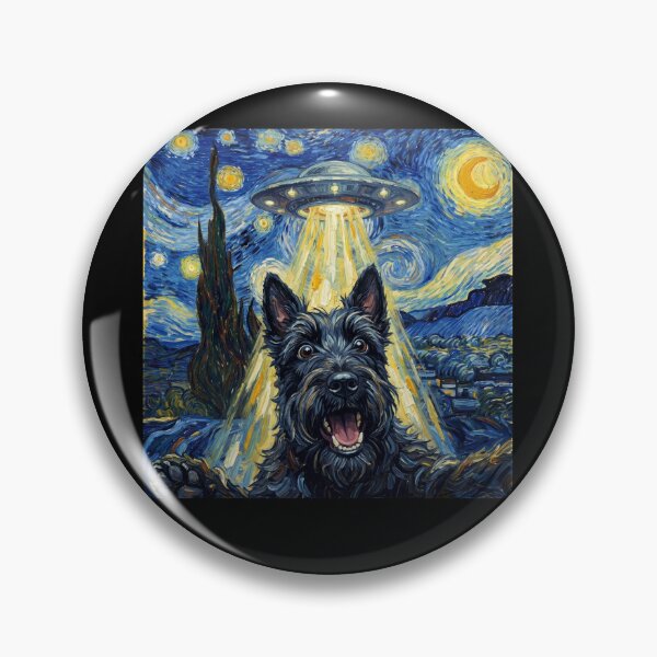Item preview, Scottish Terrier Starry Night UFO Van Gogh Art Dog Selfie Lover designed and sold by Kimberley King Art  King Art.