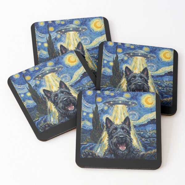 Item preview, Scottish Terrier Starry Night UFO Van Gogh Art Dog Selfie Lover designed and sold by Kimberley King Art  King Art.